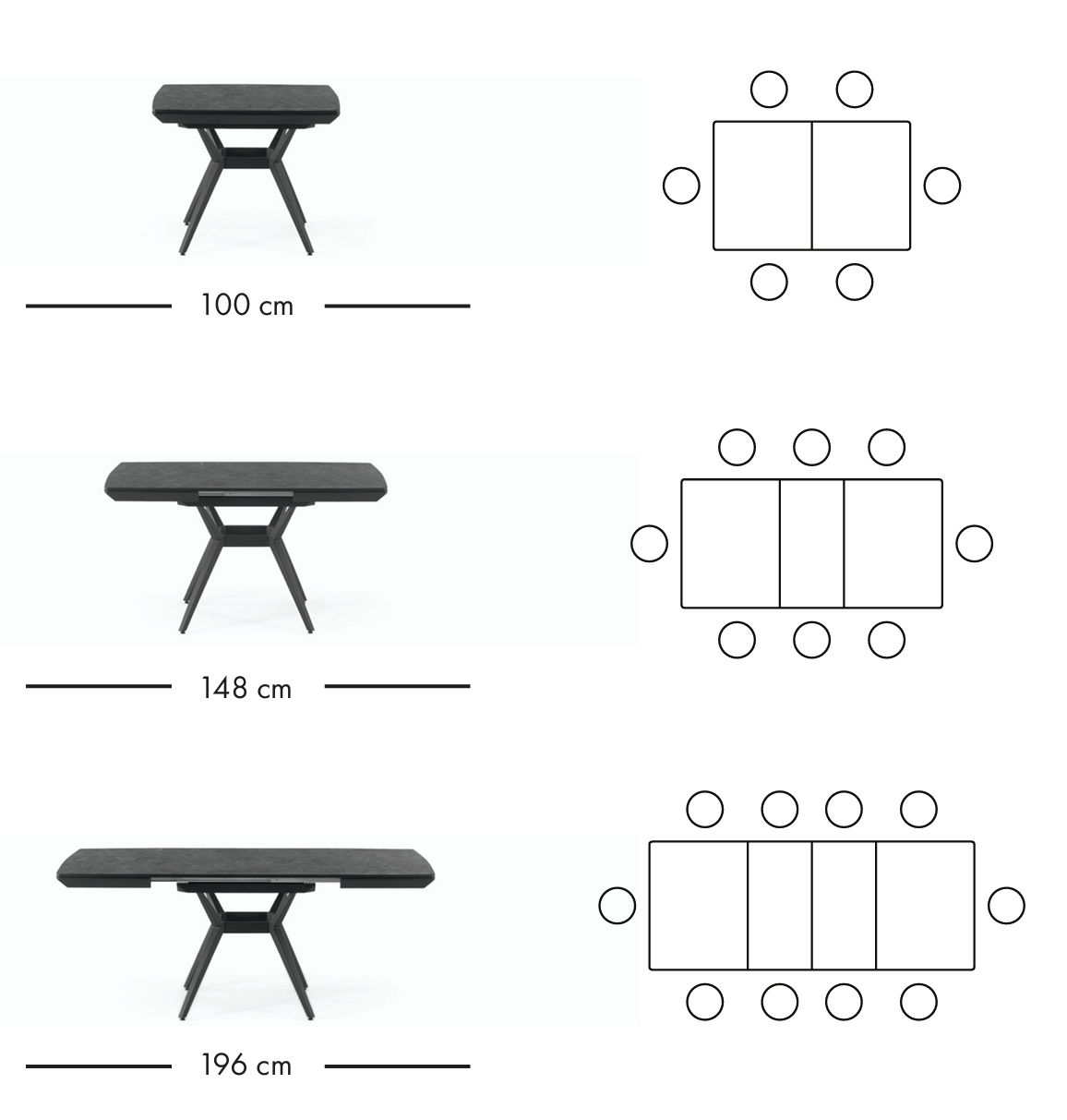 Megane utdragbart matbord 130–226 cm